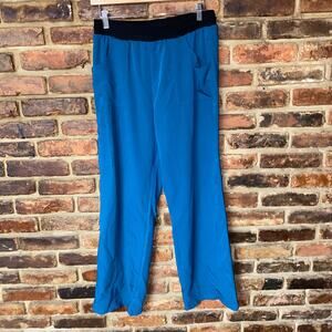 Medline Pacific Ave Caribbean Teal Blue Wide Leg Scrub Pants Women's Size Medium